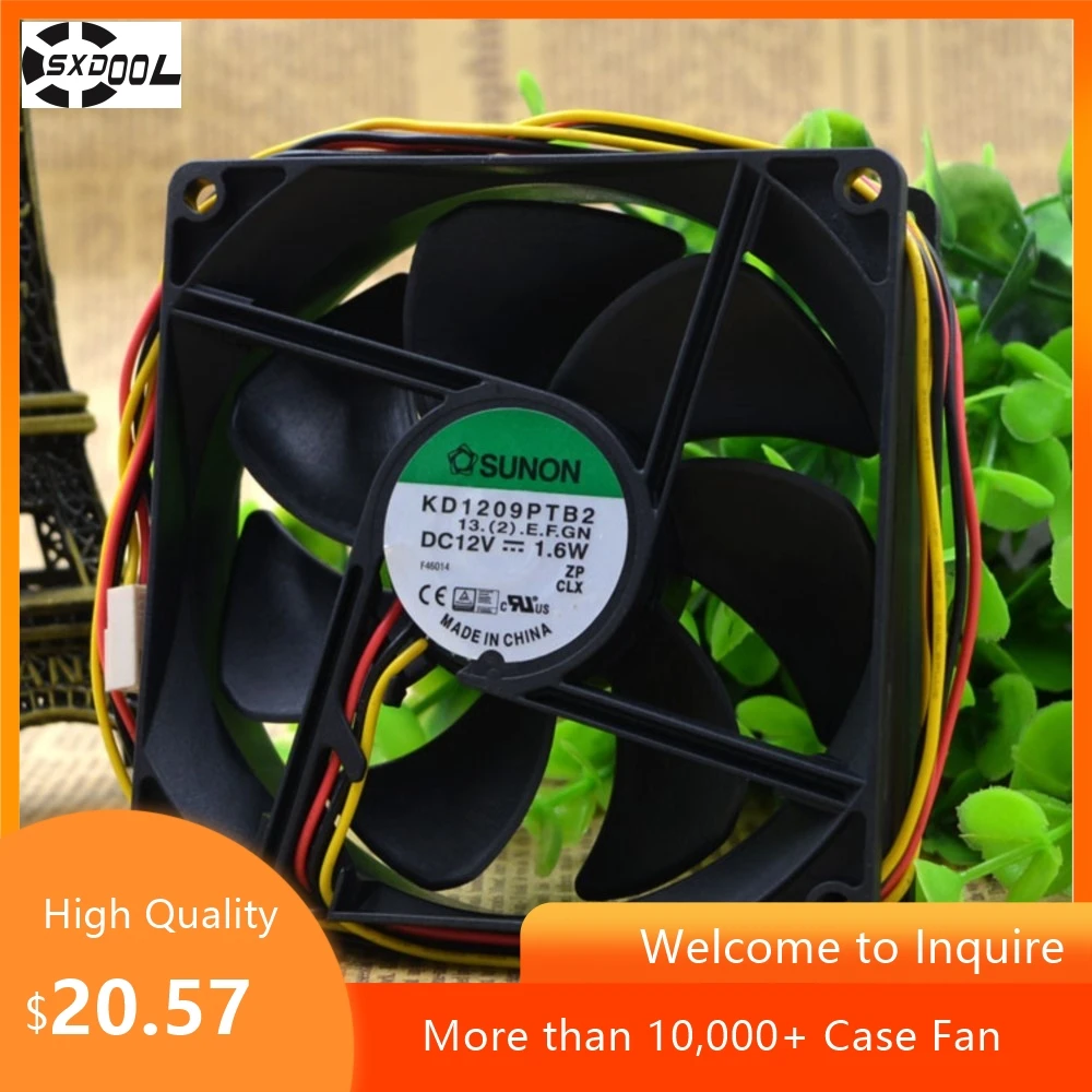 Para SUNON KD1209PTB2 9cm 92mm 12V 1,6 W ventilador de refrigeración de chasis con doble rodamiento de bolas 9025 PC, servidores y equipos industriales - imagen 3