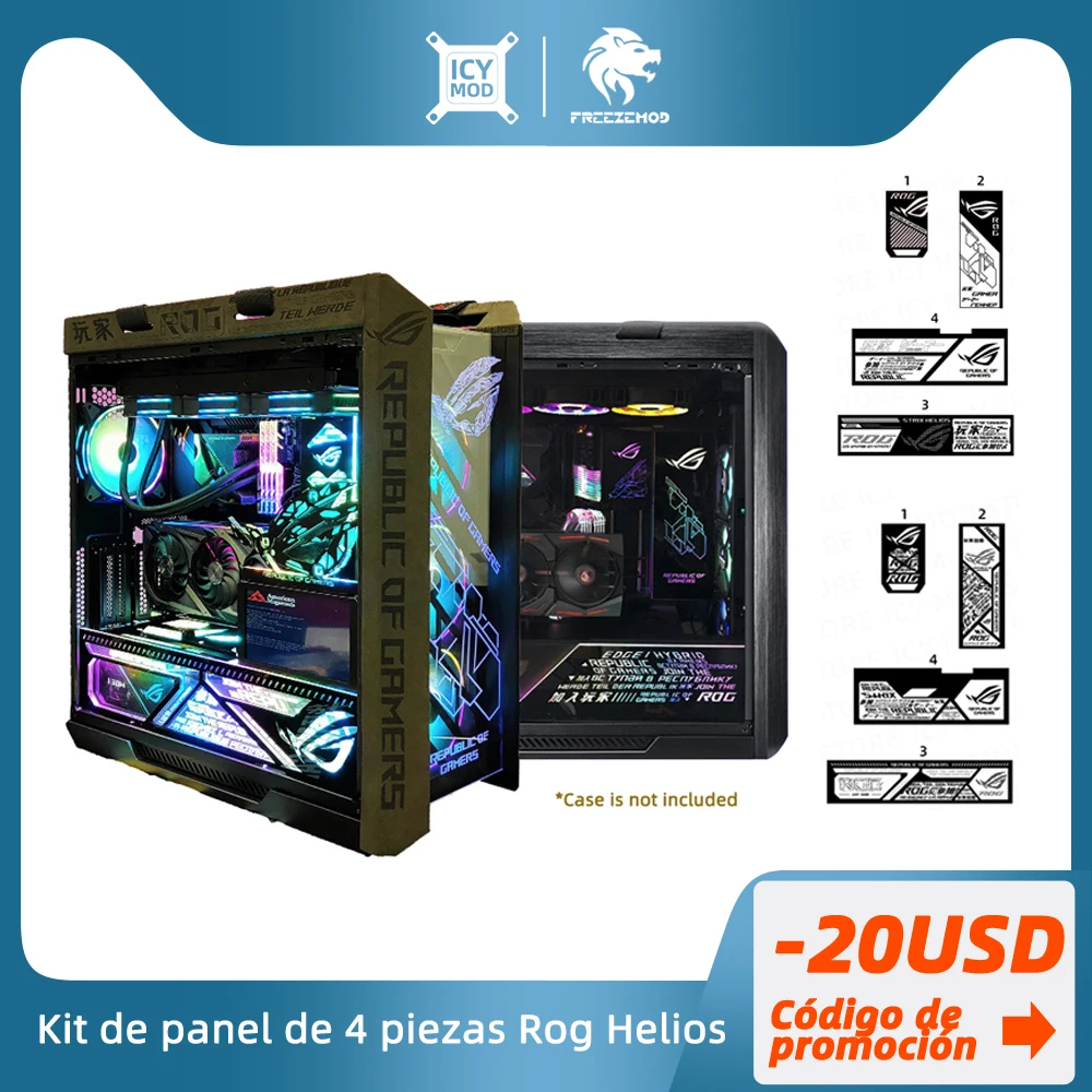 Kit de 4 Uds. De Panel RGB para ROG Helios GX601, carcasa de PC, MOD DIY Buid ASUS Strix, decoración, placa ARGB, cubierta de fuente de alimentación personalizada - imagen 2