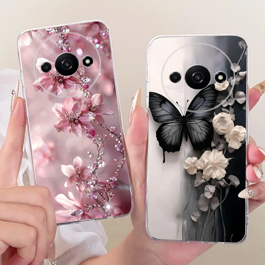 Para Xiaomi Redmi A3 A3x funda elegante mariposa pintada funda de silicona transparente para Redmi A3 Pro A4 RedmiA3 RedmiA4 Fundas suaves - imagen 5