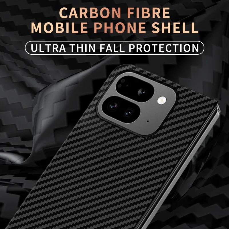 Funda de teléfono de fibra de carbono plegable para Google Pixel 9 Pro, carcasa de parachoques de PC dura, protección completa a prueba de golpes - imagen 4