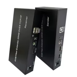 Extensor HDMI KVM de 20Km sobre Cable de fibra SC, transceptor de fibra 1080P, transmisor y receptor de vídeo, compatible con PC, teclado USB y ratón