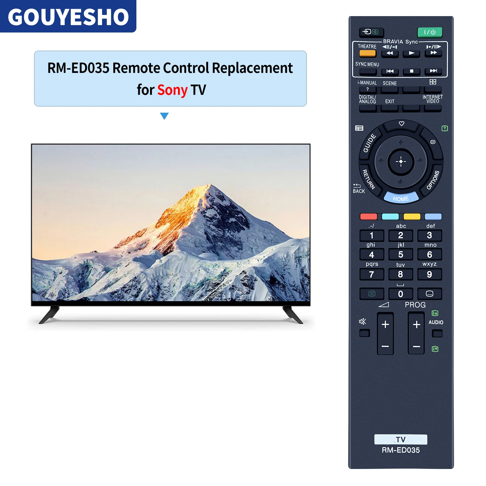 Nuevo RM-ED035 Control remoto apto para SONY Bravia LCD TV Series KDL22EX320 KDL24EX320 - imagen 2