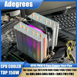 Enfriador CPU X99 con tubos de calor RGB – Alta disipación Intel y AMD