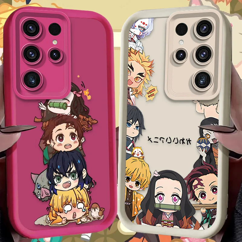 Anime Cute Demon Slayer Case For Samsung Galaxy S24 S23 S25 Ultra S22 S21 Plus FE A56 A36 A26 A16 A06 A15 A25 A35 A55 5G Cover