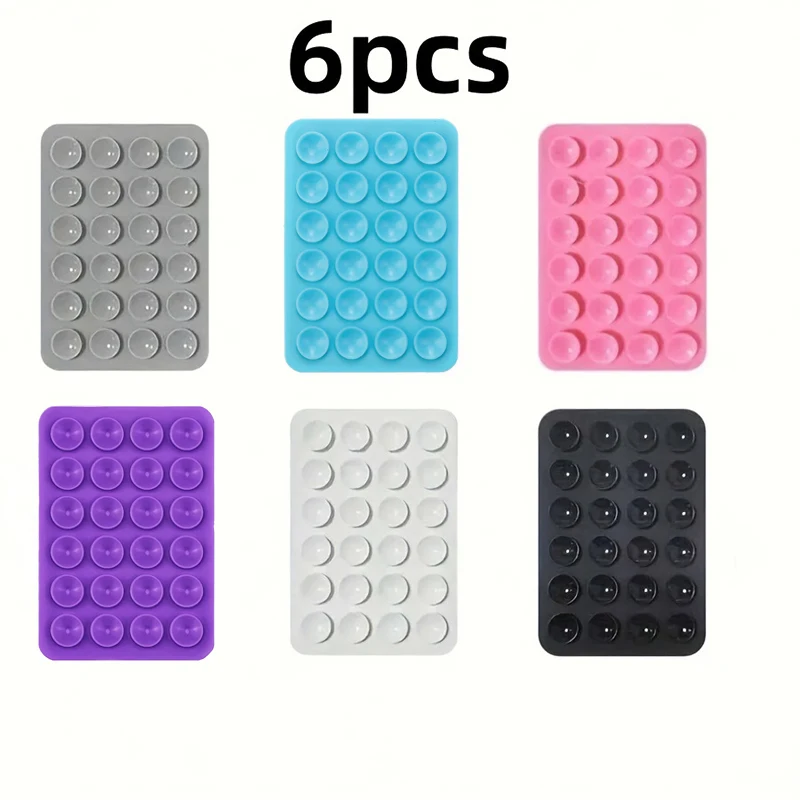 Soporte de succión de silicona para teléfono, alfombrilla con ventosa multifuncional, soporte de pared antideslizante, pegatinas de montaje de caja de un solo lado, 3/6/12 Uds. - imagen 2