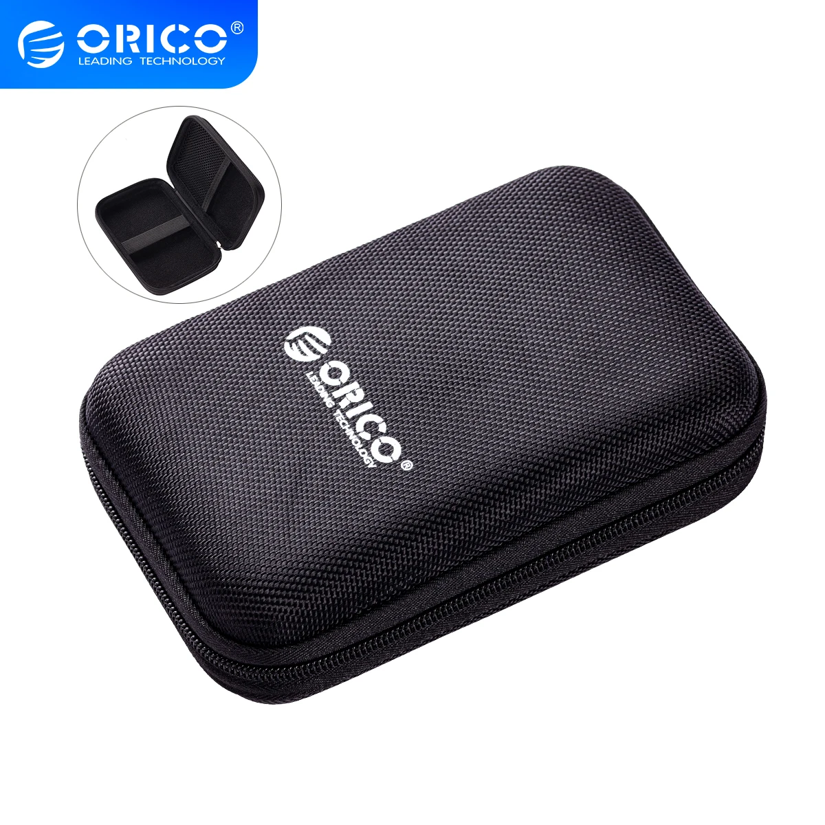 ORICO Caja para HDD de 2,5 pulgadas, bolsa para disco duro portátil para disco duro externo, caja para HDD portátil, protección de almacenamiento, negro/rojo/azul - imagen 2