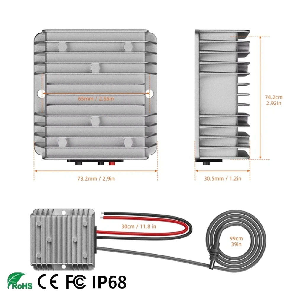 Módulo elevador de DC-DC, fuente de alimentación de 12V a 57V, 4,5a/30V, 3,5a, refuerzo de 12V, 24V a 30V, 57V con cable de alimentación CC, Mini enrutador Starlink CE - imagen 5