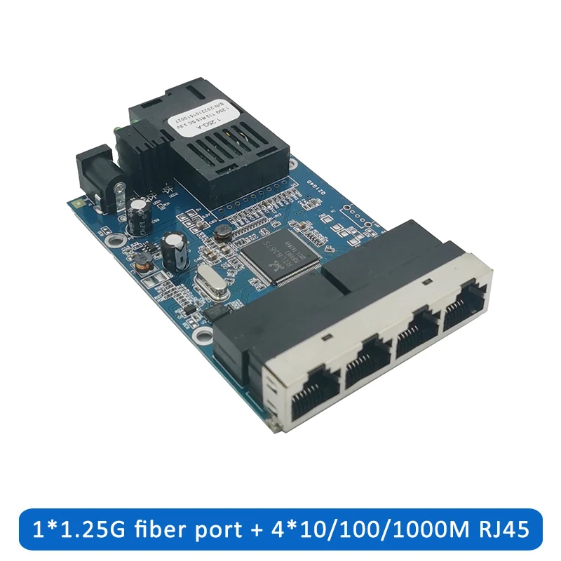 Convertidor de medios de interruptor Ethernet de fibra óptica, puerto de medios de fibra óptica 1F4E 1G4E PCBA 10/100/1000M htb - imagen 5