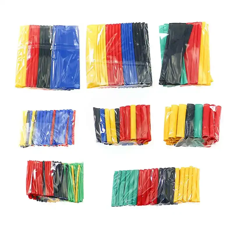 328 Uds 2:1 funda de tubo termorretráctil halógeno de poliolefina 2mm 3mm 4mm 6mm 8mm 10mm 14mm 5 colores 8 tamaños kit surtido