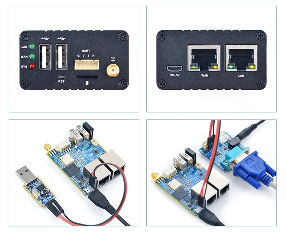 NanoPi R1 1GB RAM 8GB eMMC Allwinner H3 Gbps Ethernet Wifi Bluetooth OpenWRT cortex-A7 FriendlyELEC 5V2A alimentación UE/EE. UU. opcional - imagen 3