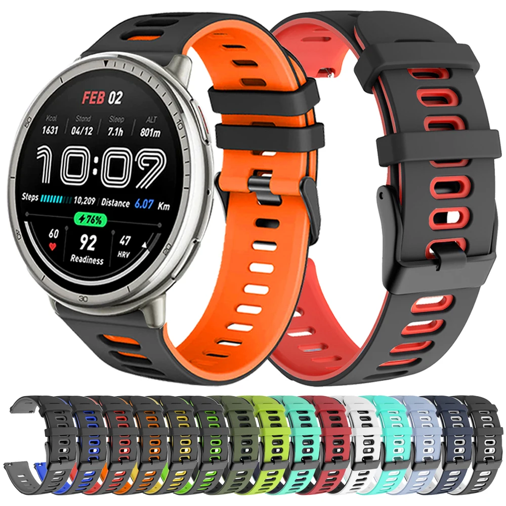 Correa de 20mm 22mm para AMAZFIT Active 2 Bip6 BIP 6 5 UNIDAD pulsera de silicona GTS 4 mini 3 2E GTR 4 3Pro Zepp Z BALANCE reemplazar banda
