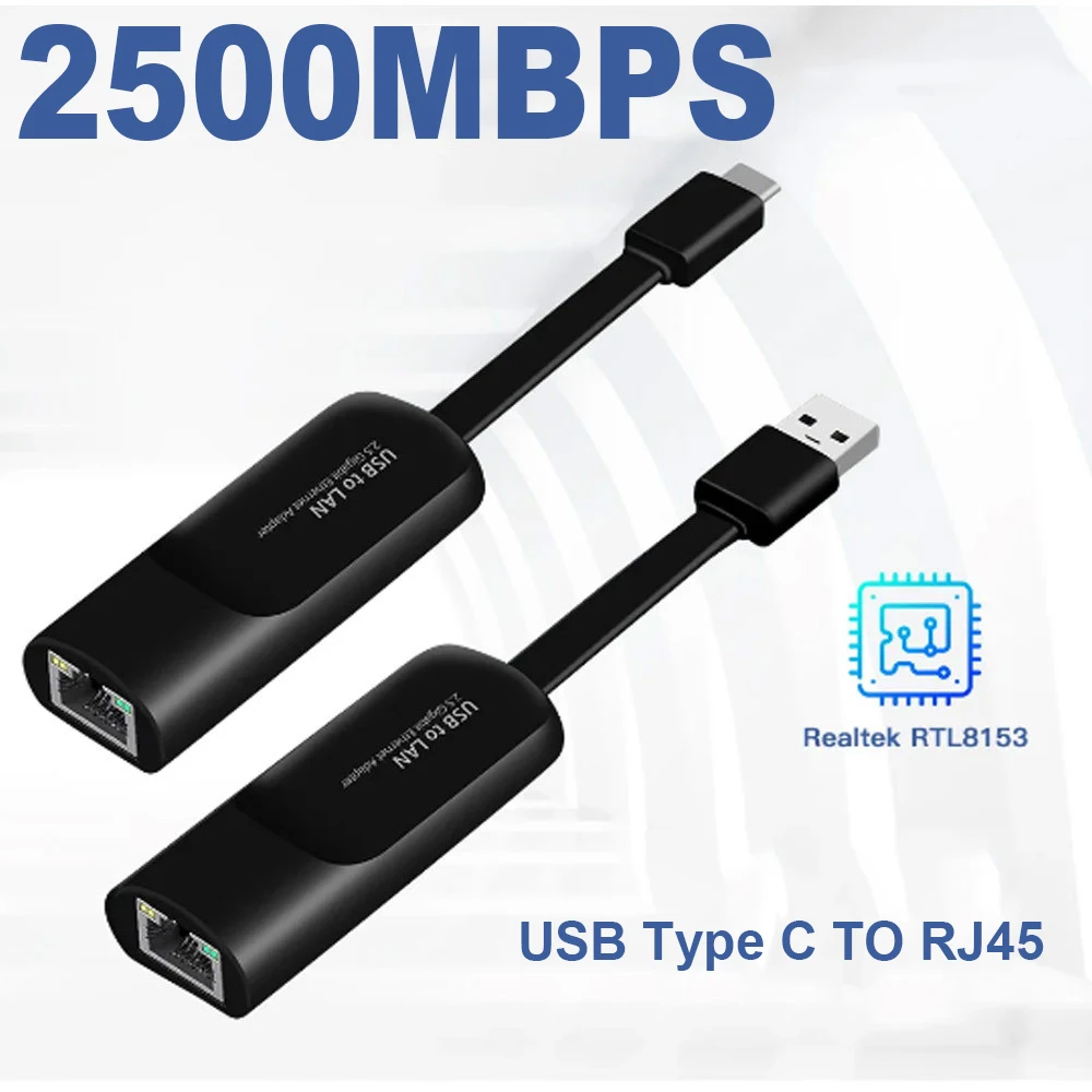 Adaptador Ethernet con cable USB USB3.0 2500Mbps tipo USB a tarjeta de red RJ45 Internet USB Lan para escritorios accesorios de ordenador portátil