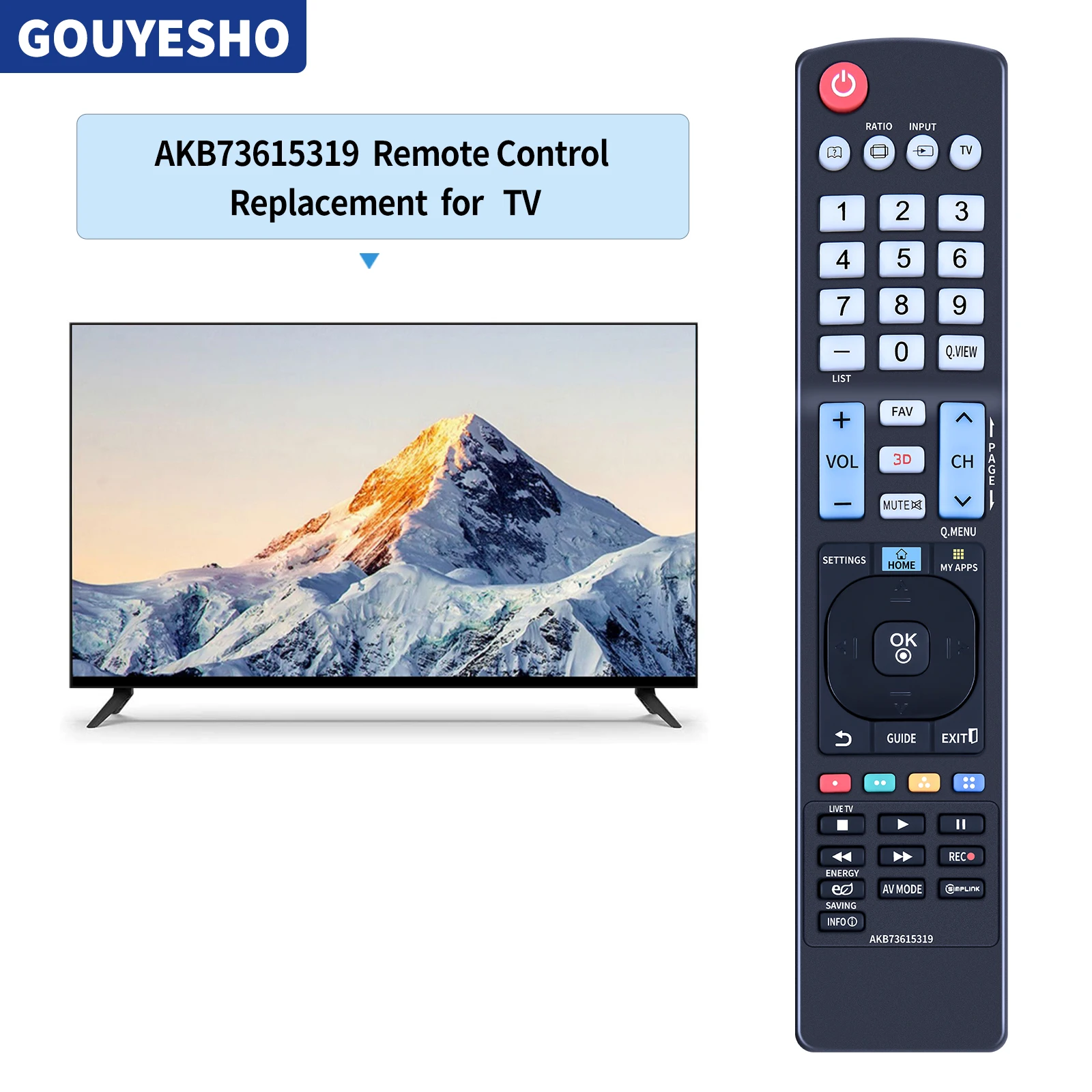 Nuevo AKB 73615319   Control remoto apto para TV 42LM6400 42LM6400-SA 32LM6400 32LM6400-SA 32LM6400SA 42LM6400SA 47LM6400SA - imagen 2