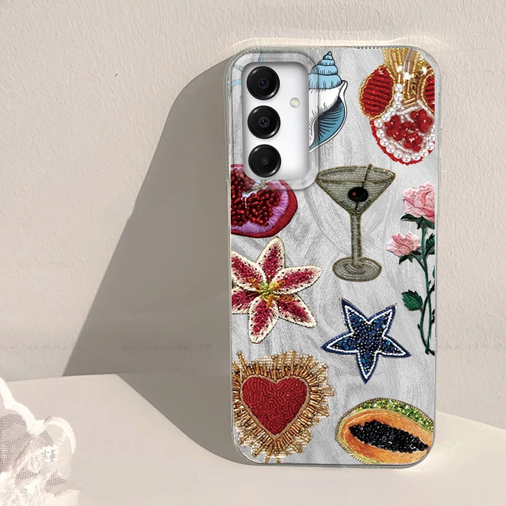 Funda de teléfono con textura de plumas y cara de sol de planeta, funda para Samsung Galaxy A55 A56 A36 A26 A16 A53 A06 A14 A24 A34 A54 A15 A25 - imagen 3