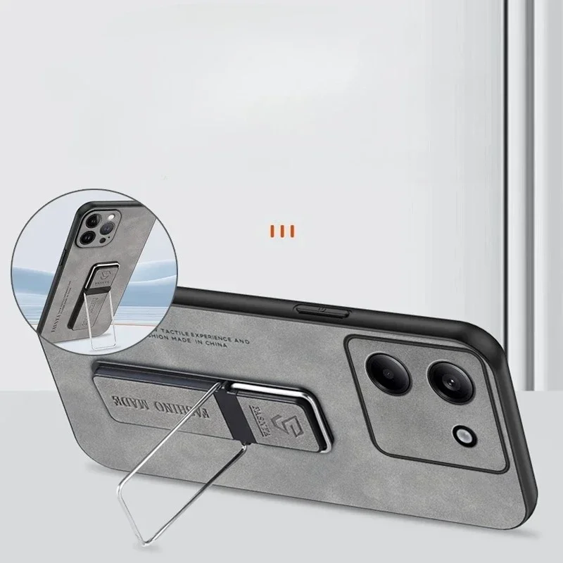 Funda de teléfono GT7 de piel de oveja con soporte para Realme GT 7T 7 T, funda trasera con soporte magnético mate a prueba de golpes para Realme GT7T - imagen 2