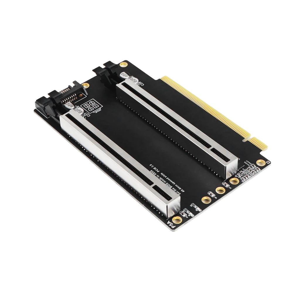 Tarjeta de expansión PCIe 3,0x16 A X8X8, bifurcación PCIe x16 Gen3 a x8x8, ranuras espaciadas de 40,4mm con interfaz de potencia SATA elevada - imagen 5