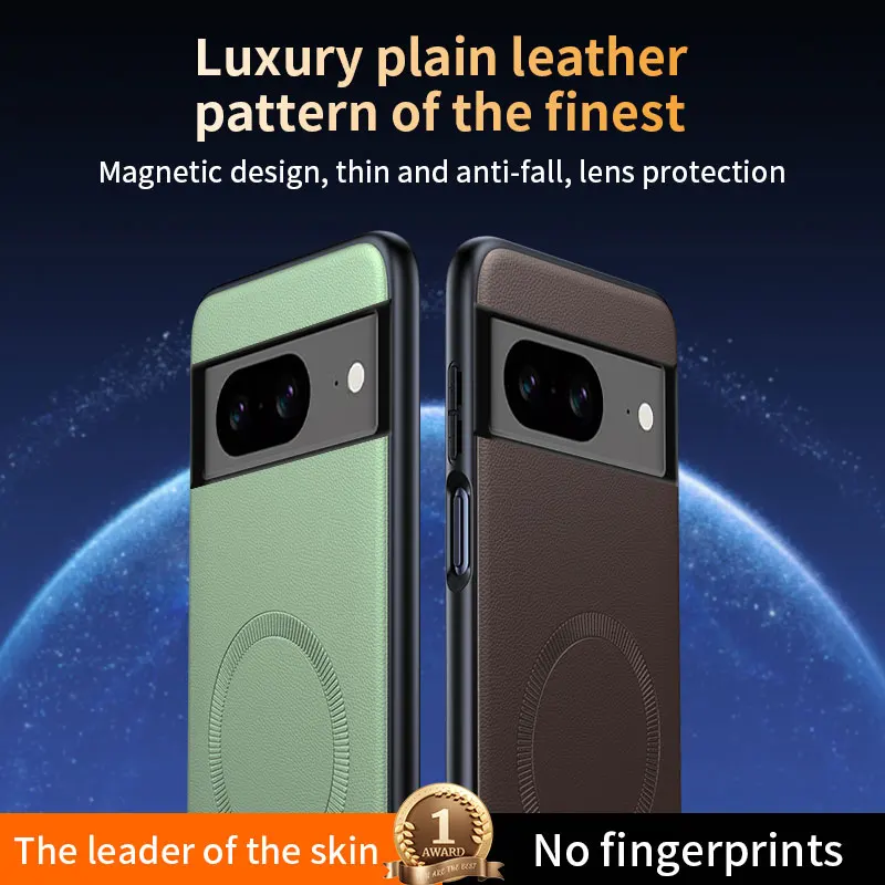 Para Pixel 8 funda protectora de cuero magnética para Google Pixel 8 antihuellas antideslizante PC + TPU - imagen 4