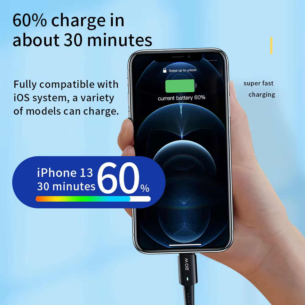 Essager Cable USB-C a Lightning 20W PD Carga Rápida para iPhone y iPad - imagen 3