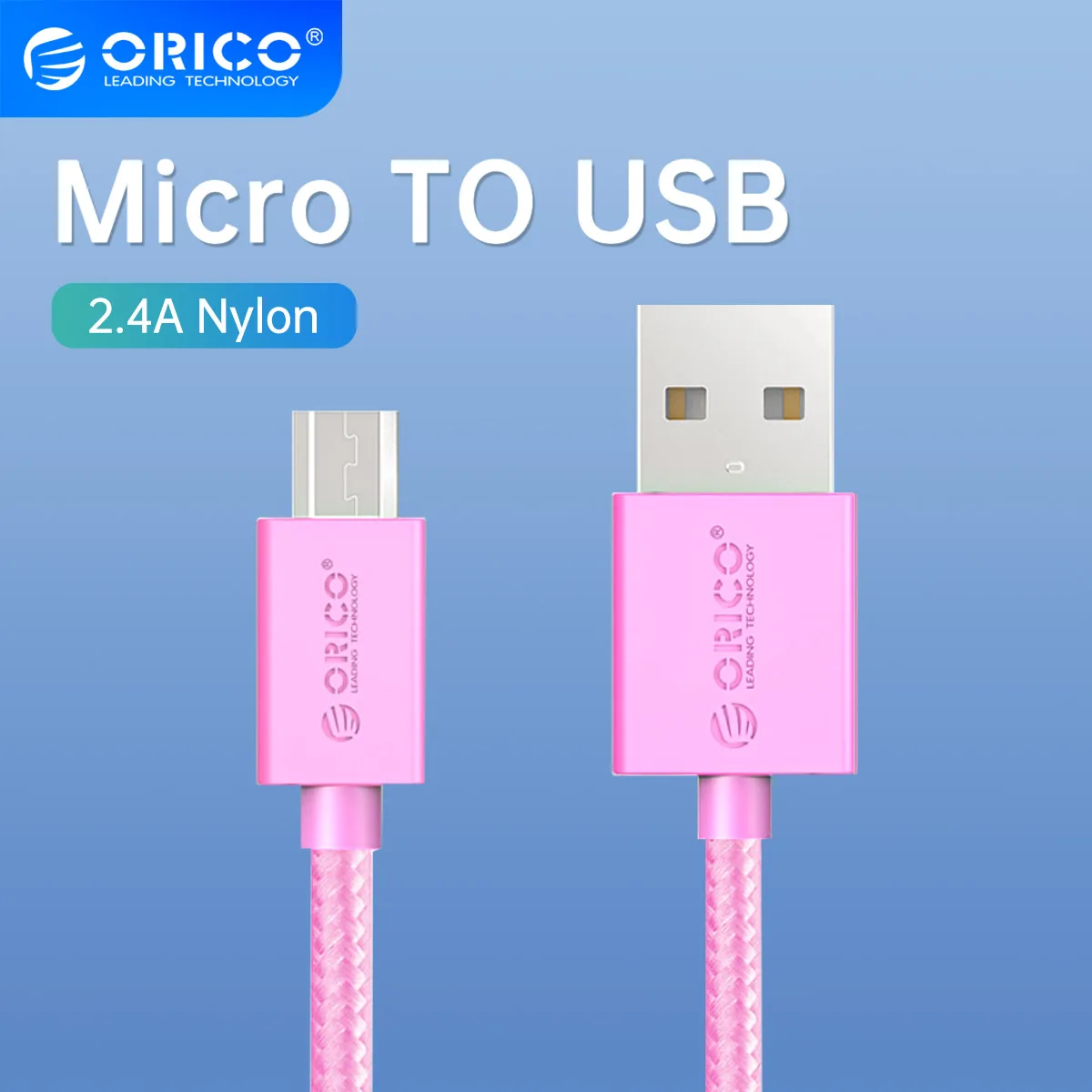 ORICO Micro USB 2A Móvil Cable Carga Datos Samsung HTC Nokia SONY Xiaomi Huawei 100cm - Vista principal del producto