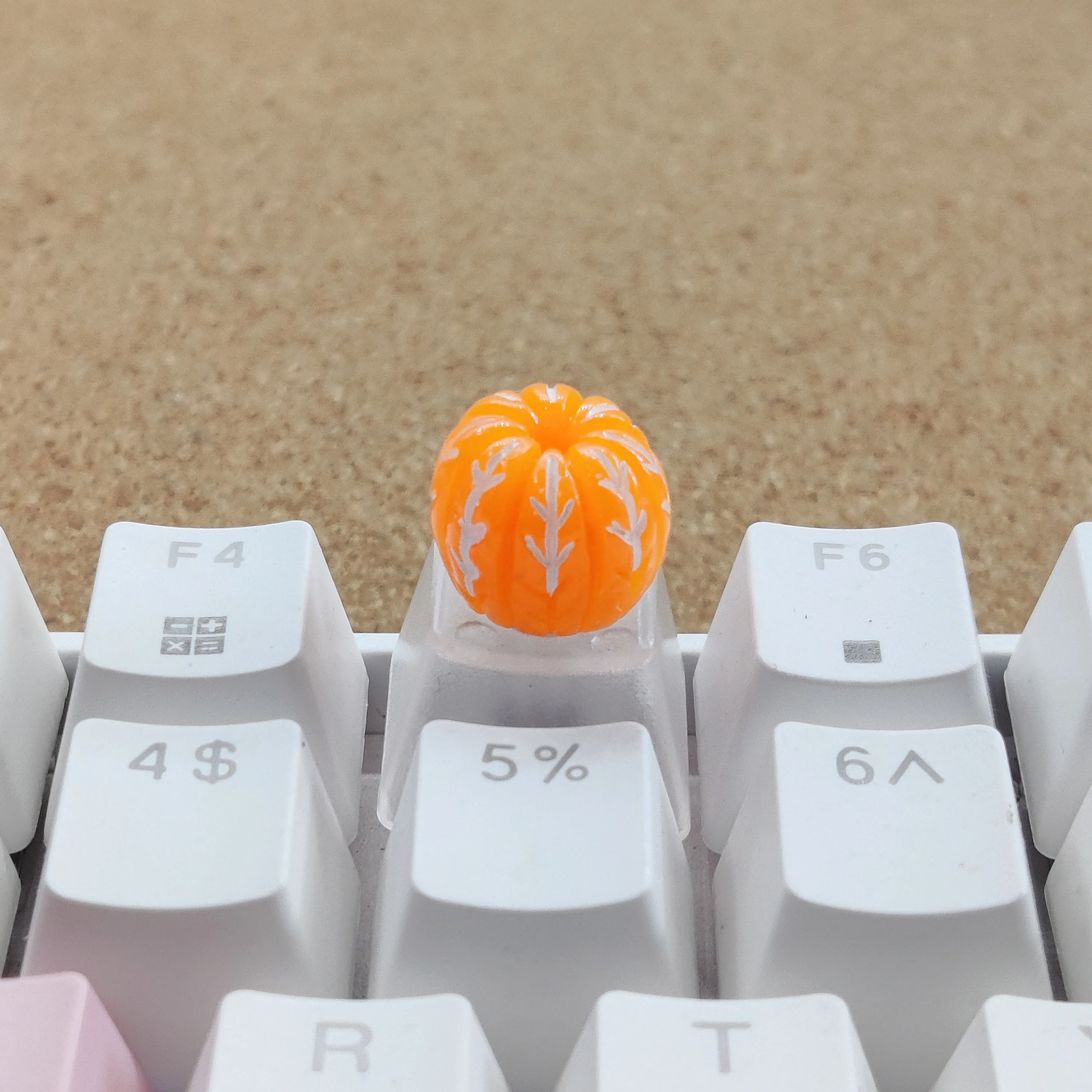 Teclas de teclado mecánico naranja creativas hechas a mano, teclas de frutas personalizadas transparentes, hachas cruzadas de alta belleza - imagen 5