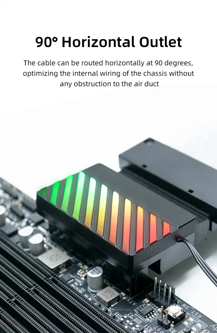 Adaptador ATX TEUCER ARGB de 24 pines 90 °   Adaptador convertidor de 24 pines adecuado para fuente de alimentación de placa base 24PlN - imagen 3