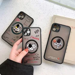 Funda rígida mate de astronauta de dibujos animados para Samsung Galaxy S24 S23 S22 Ultra S21 S23 FE Plus A15 A55 A54 A53 5G A32 A52 A35 A14