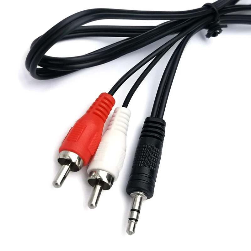 Conector de 3,5mm a 2 Cables de Audio RCA estéreo 3,5mm macho a 2RCA macho Cable auxiliar Coaxial para TV sonido portátil altavoces Mp3 1,5 M