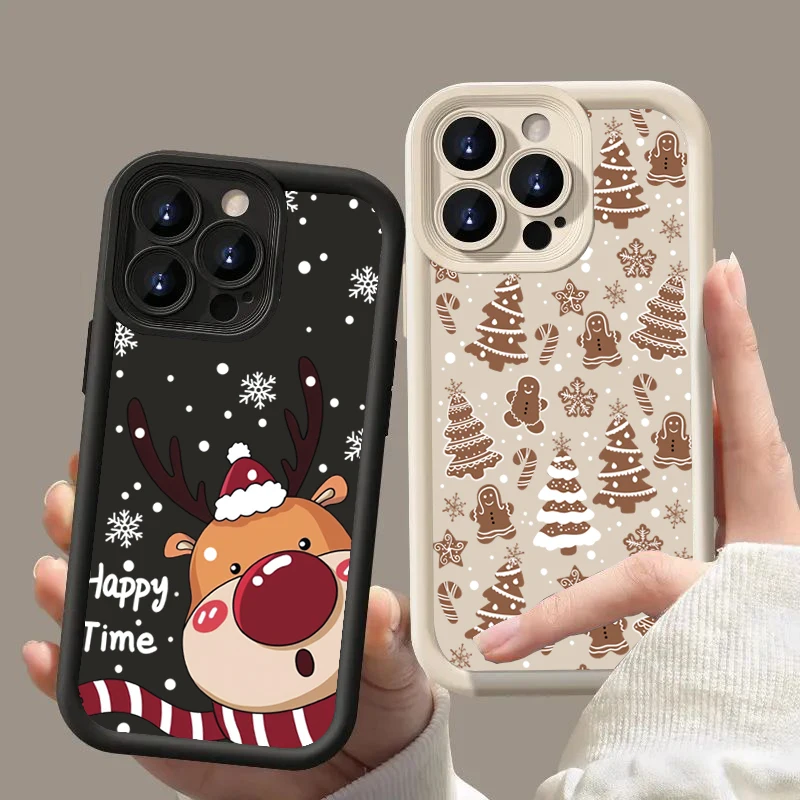 Funda de teléfono con estampado de ciervos navideños para Xiaomi Redmi 14C 13C 12C 4G Redmi Note 13 12 11 ProPlus 5G 12S 11S 10S 10 funda a prueba de golpes