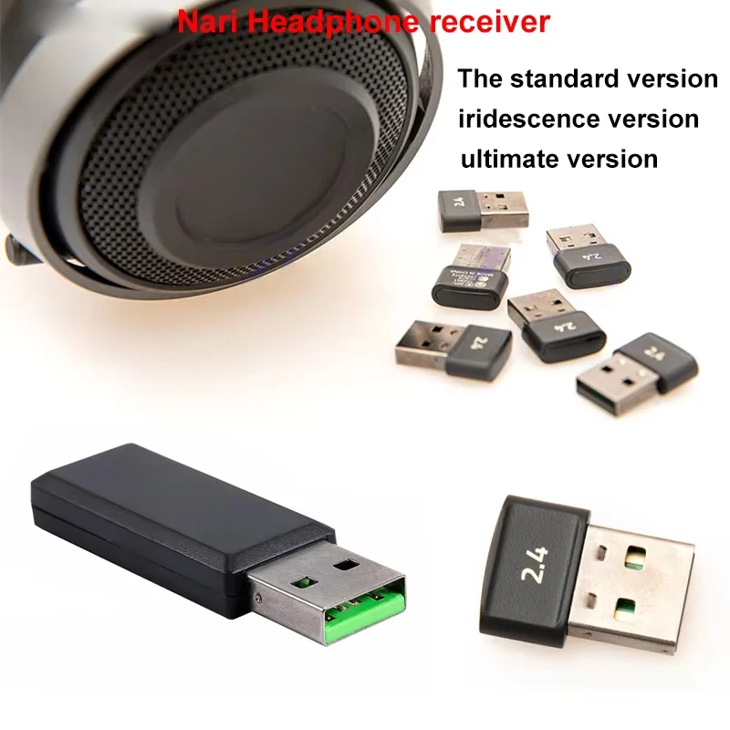 Accesorios de repuesto para emparejamiento de receptor USB 2,4G con auriculares inalámbricos para juegos Nari Ultimate/Essential/iridescence