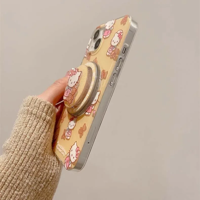 Y2K Cake Hello Kitty funda de teléfono con soporte magnético Magsafe para iPhone 17 Pro Max Air 16 15 14 13 12 11 Pro Max Mini funda de dibujos animados - imagen 5