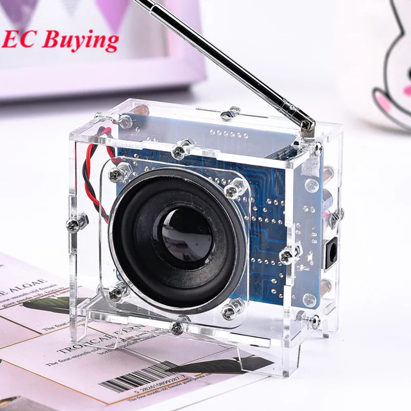 DIY FM montaje de Radio Digital Kit electrónico PCB proyecto de soldadura práctica frecuencia de soldadura 87MHZ-108MHZ TEA5767 IC 5W 8Ω - imagen 4