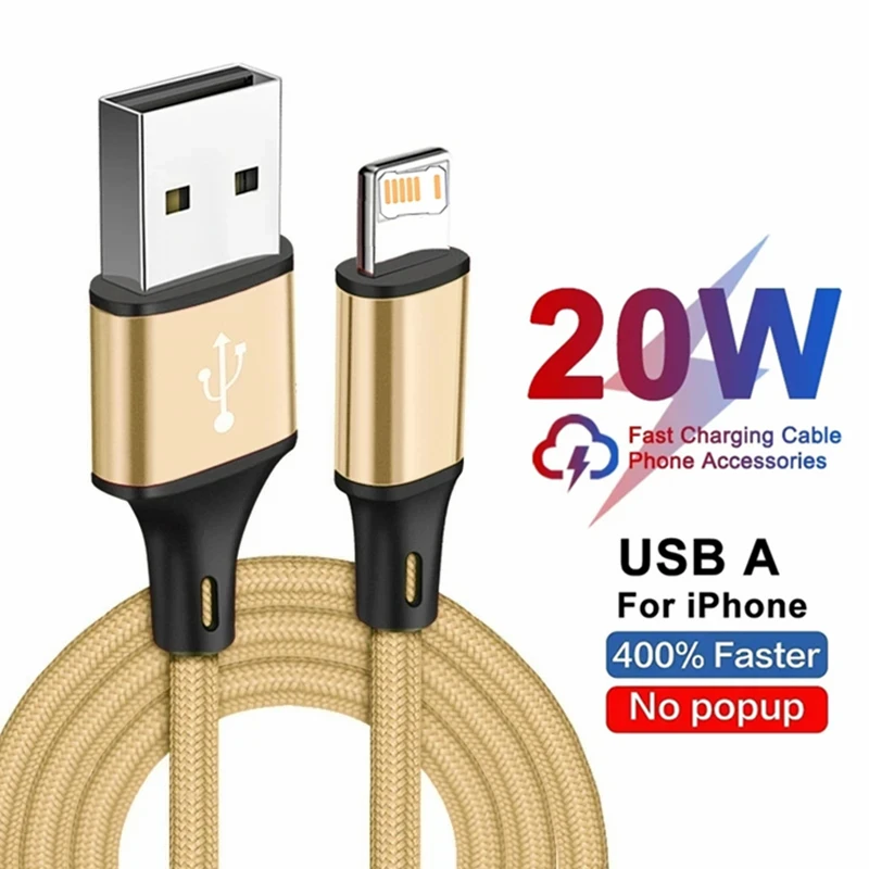 Cable USB de carga rápida para iPhone 11 12 13 mini 14 Pro XS Max XR X 6 6S 7 8 Plus SE Cable trenzado de nailon Cables de datos del cargador USB - imagen 5