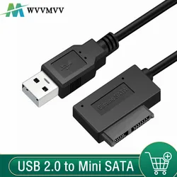 Cable adaptador USB 2.0 a Mini SATA II 13 pines para HDD Caddy delgado
