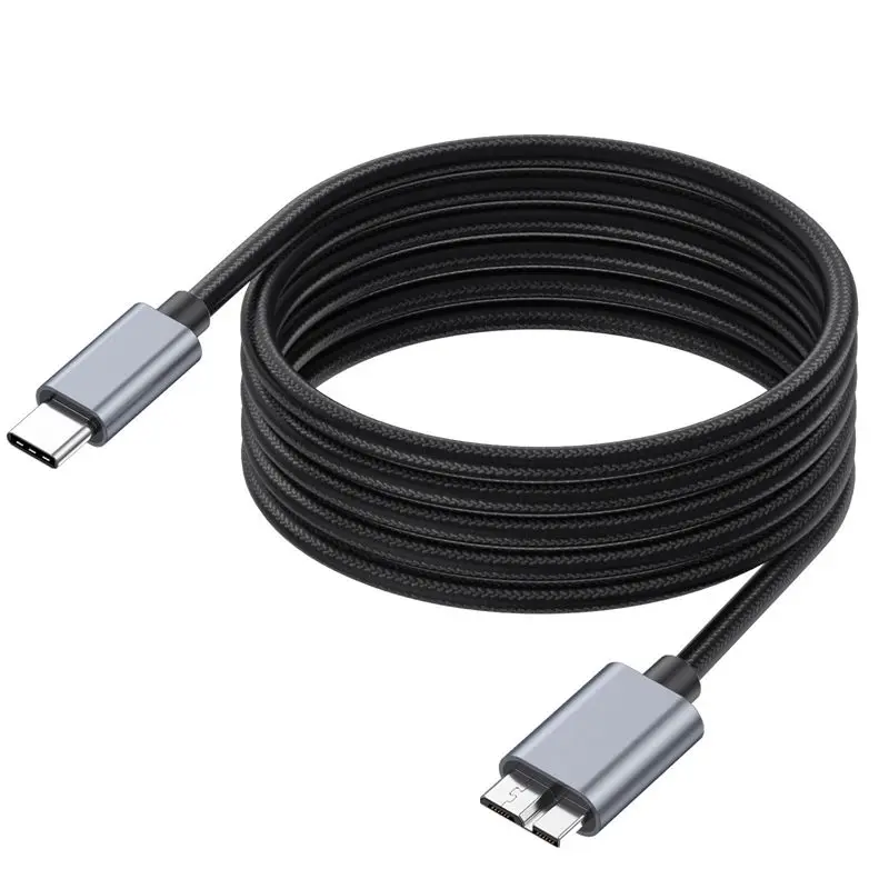 Carcasa de Metal con malla de algodón USB3.1 tipo C a disco duro Micro B 3,0, Cable de carga de datos de computadora 5V 3A 5GB de velocidad de transmisión