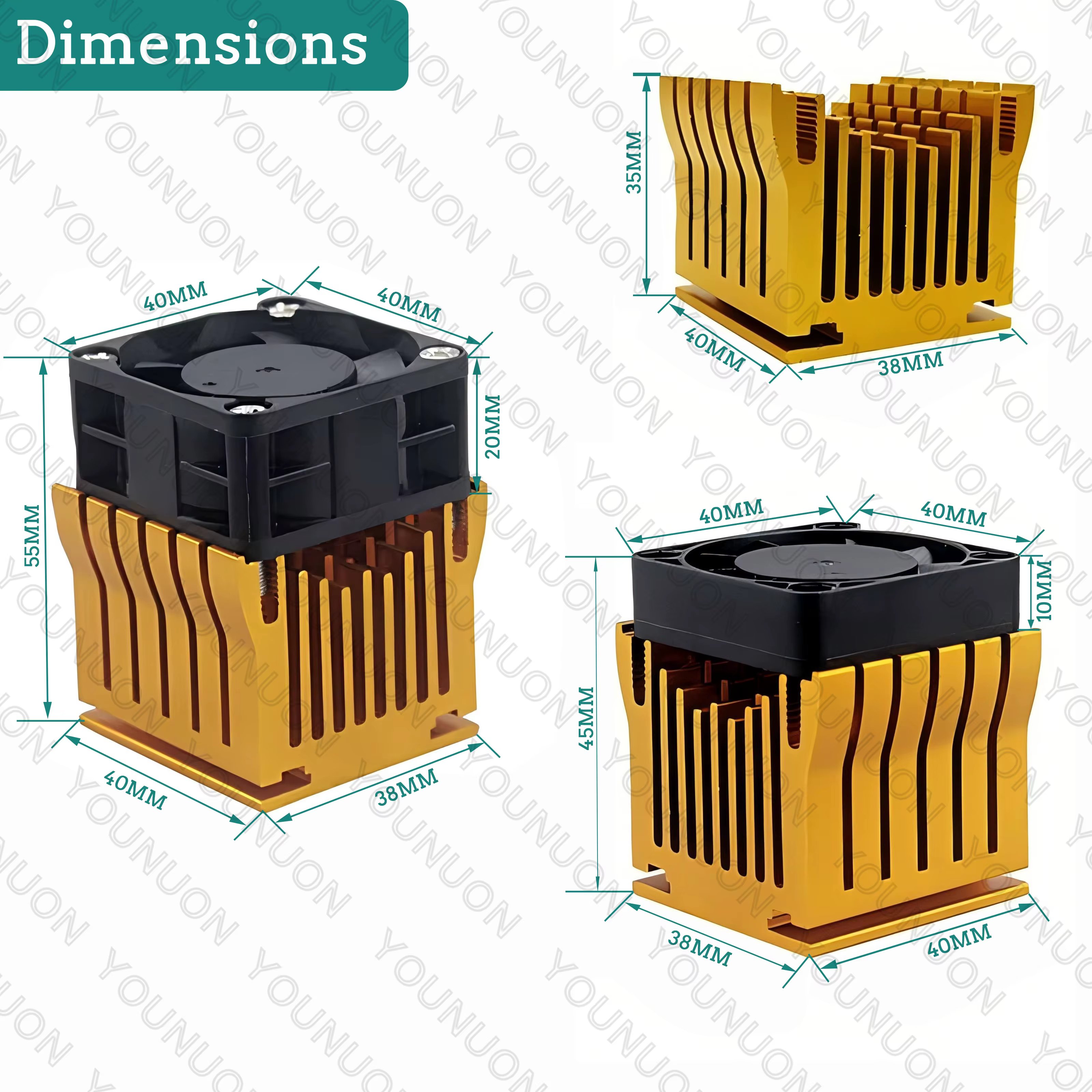 Disipador Northbridge Aluminio – Ventilador 4cm Refrigeración PC - imagen 3
