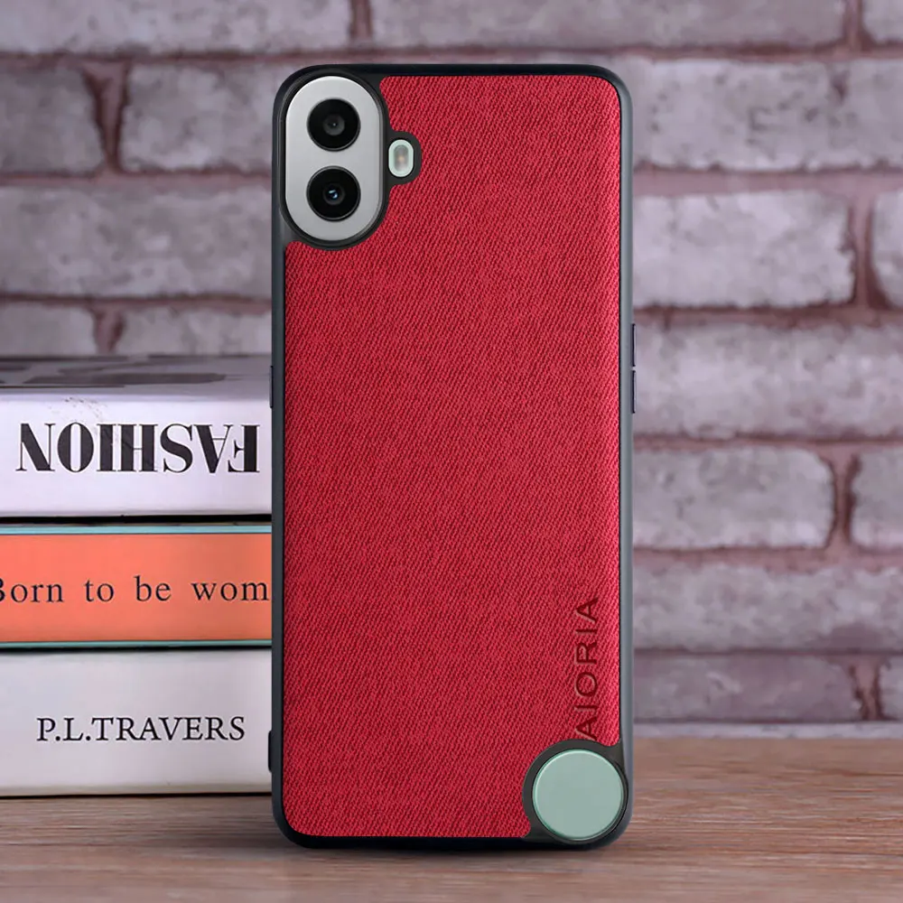 Funda de cuero textil para Nothing CMF PHONE 1 TPU suave con cubierta protectora trasera de material duro para PC para nada Funda CMF TELÉFONO 1 - imagen 4