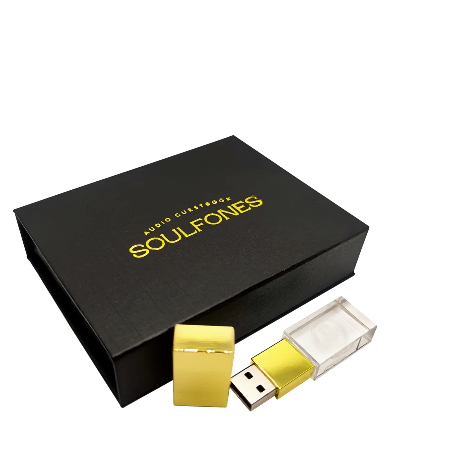 Unidad Flash USB 3,0 de alta velocidad, memoria USB de cristal de Metal de Color con logotipo personalizado, 64GB, 128GB, con caja de regalo - imagen 3