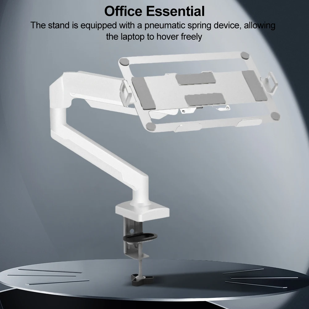 Soporte de escritorio de aluminio, soporte de escritorio para ordenador portátil totalmente ajustable, brazo de resorte de Gas de 2-9kg, bandeja para ordenador portátil de hasta 17,3 pulgadas, abrazadera de soporte de escritorio - imagen 4