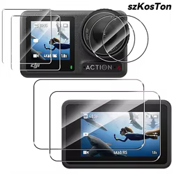 Cubierta de lente para DJI Osmo Action 4, Protector de pantalla HD de vidrio templado, tapa de película delantera y trasera, accesorios para DJI Osmo Action 4