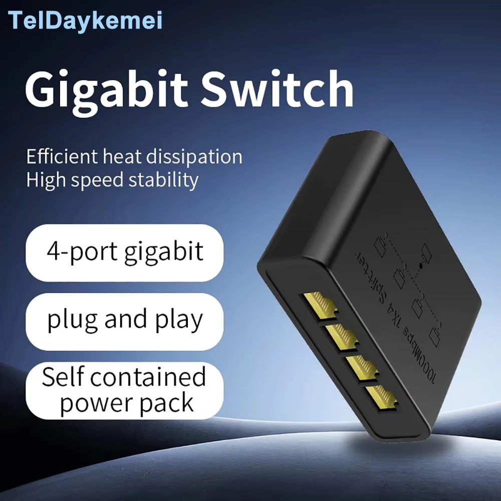 1 a 4 conmutador de red Ethernet del expansor del cable del divisor de red Gigabit de 1000Mbps