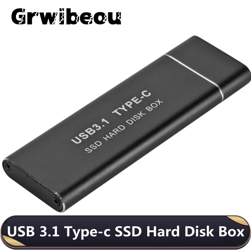 Caja de disco duro móvil tipo C USB 3,1 a M.2 NGFF SSD, tarjeta adaptadora tipo C, carcasa externa para m2 SATA SSD 2230/42/60 2280