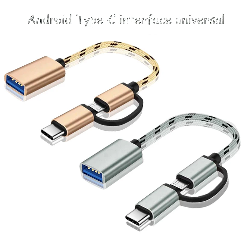 Cable adaptador OTG 2 en 1 tipo C para Samsung S10 S10 Xiaomi Mi 9 Android MacBook Mouse Gamepad Tablet PC tipo C OTG Cable USB