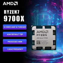 Procesador AMD Ryzen 7 9700X R7 9700X 5,5 GHz 8 núcleos 16 hilos 40MB caché de juego 4NM TDP 65W Socket AM5 CPU para juegos Zen 5 sin ventilador