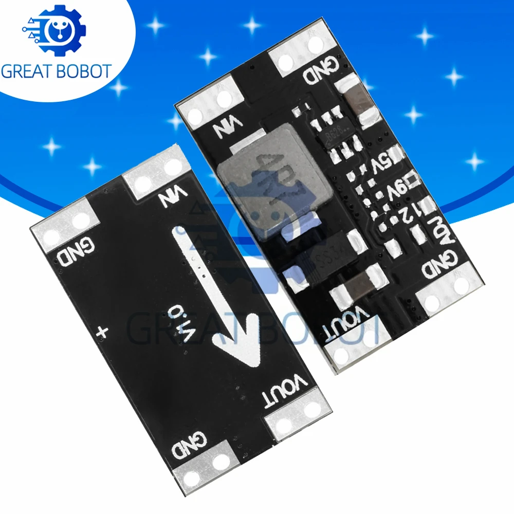 Mini placa de refuerzo 2A XL3608, módulo de alimentación elevadora conmutada DC-DC con tensiones de salida de 5V, 9V, 12V