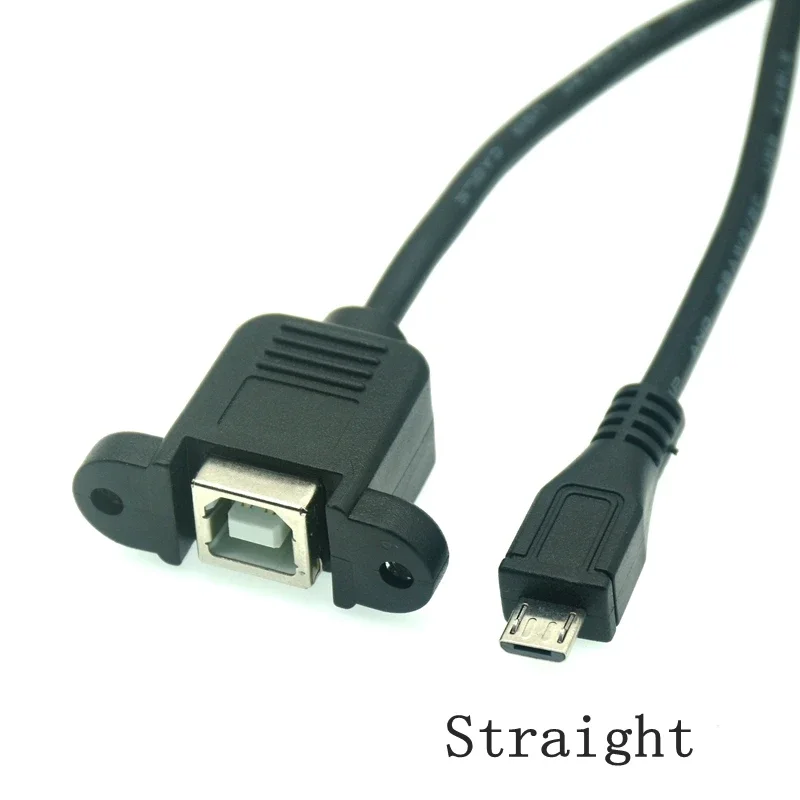 1x montaje en Panel de impresora USB 2,0 B enchufe hembra a Micro USB Cable conector macho de 5 pines 1FT/1,5 pies - imagen 5