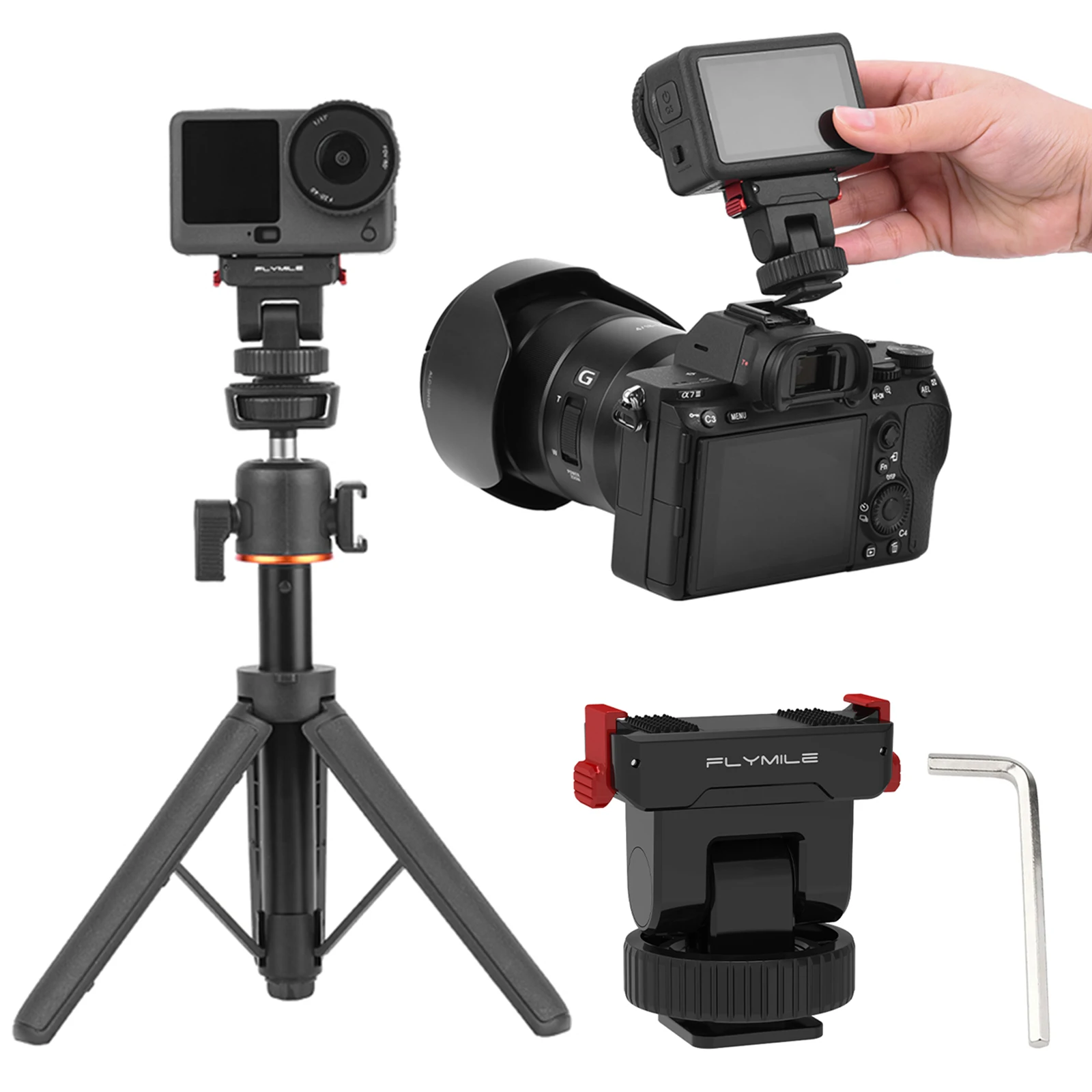 Base adaptadora magnética de liberación rápida para DJI Osmo Action 6/para soporte de Base de extensión Nano instalación estable montaje de dos garras - imagen 3