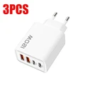 3Pcs EU Plug White