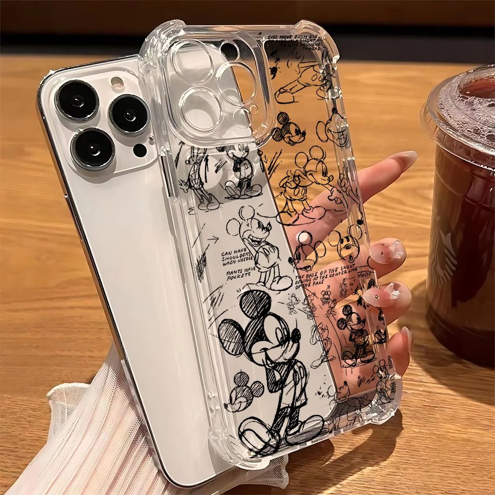Graffiti Mickey Mickey funda de teléfono para Samsung A12 A14 A15 A22 A23 A24 A25 A32 A34 A35 A52 A53 A54 A55 A73 5G cubierta transparente - imagen 3