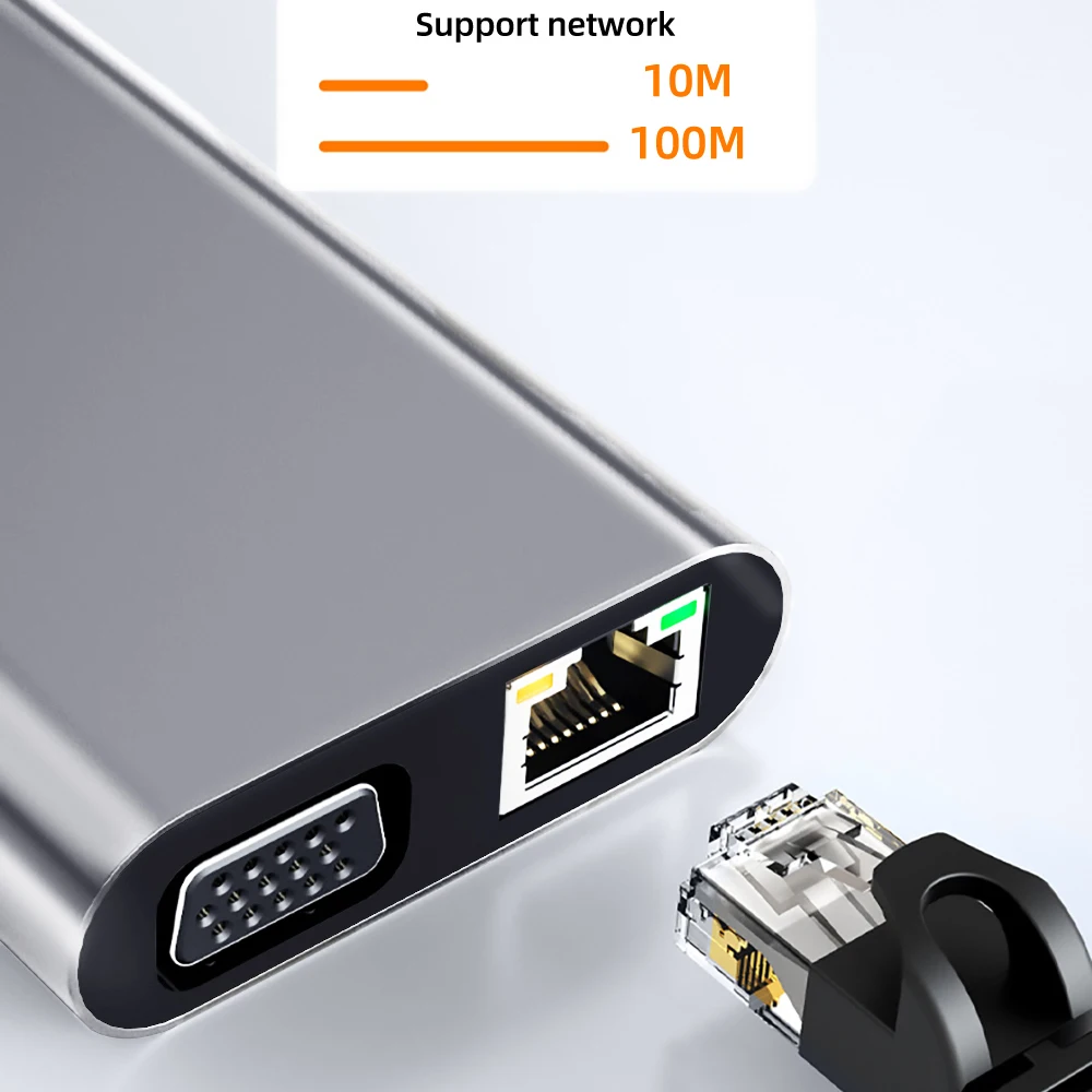 USB C HUB 4K 30Hz tipo C a HDMI adaptador USB 3,0 compatible 11 en 1 tipo C HUB Dock PD 87W USB C divisor para MacBook Pro Air - imagen 4