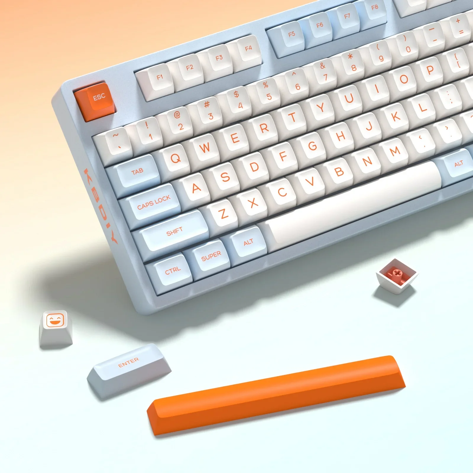 KBDiy-Juego de teclas de salmón con perfil SA, 161 teclas, doble disparo, PBT, personalizado para teclados mecánicos para jugar, 7U ISO, GMK67 K500 - imagen 2